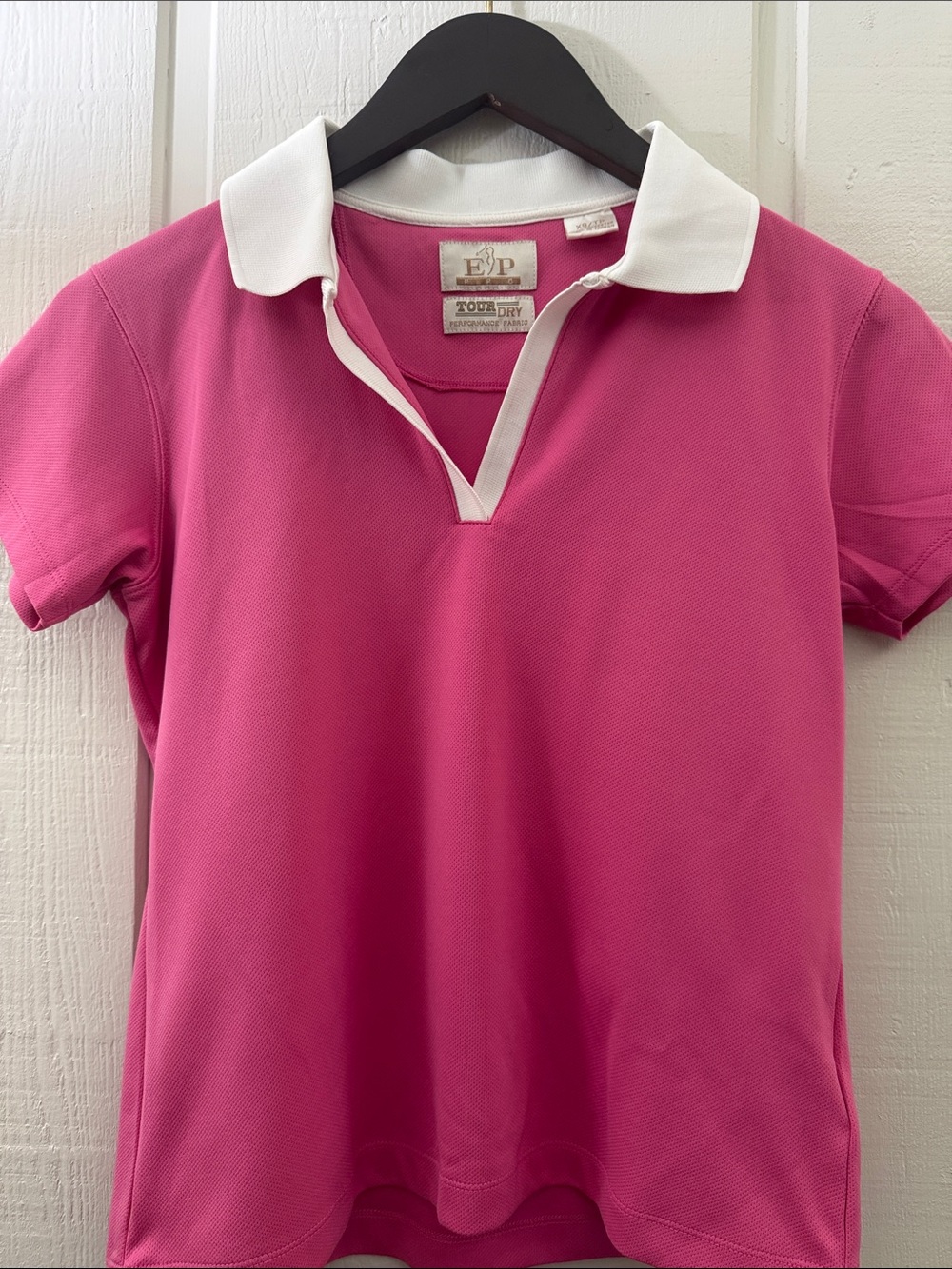 EP PRO Pink Golf Top with White Collar Sz XS
